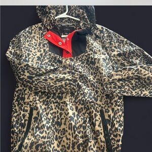 J. Crew Leopard Print Jacket with Red Trim